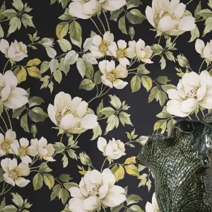 Tapete Rose Anthrazit - Opulentes Rosenmotiv auf weicher Vliesoberfläche Garantierte Lieferung