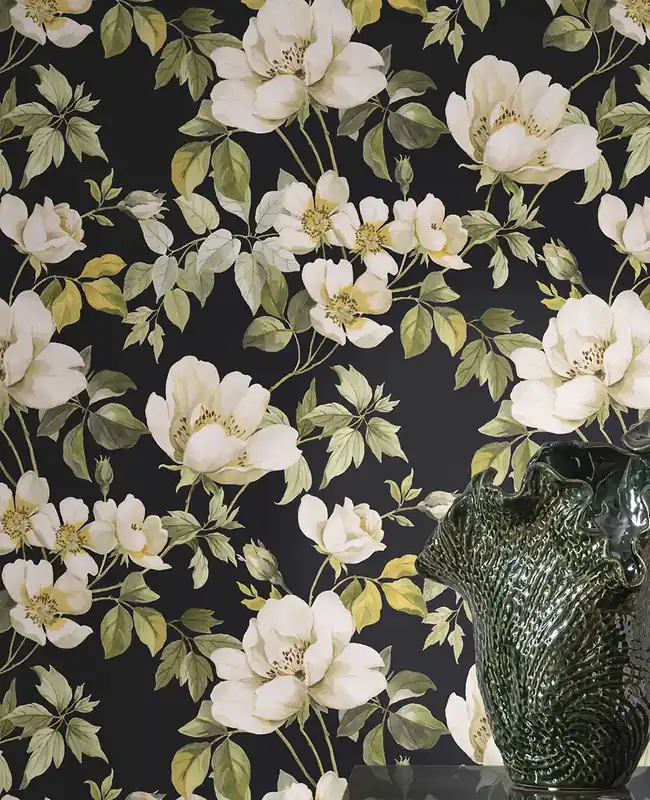 Tapete Rose Anthrazit - Opulentes Rosenmotiv auf weicher Vliesoberfläche Garantierte Lieferung