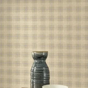 Neue Ware Tapete Tailor Braun – wohnliche Musterwelt im traditionellen Tartan, dem schottischen Karo