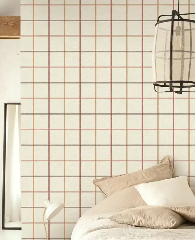 Tapete Millie Creme - textiles Karomuster trifft moderne Vliestapete Angebot