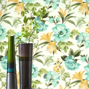 Sonderangebot Tapete Couture Bloom Smaragd - Weiche 100% Vliestapete mit floralem Muster in präzisem Digitaldruck