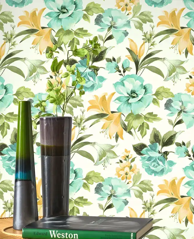 Sonderangebot Tapete Couture Bloom Smaragd - Weiche 100% Vliestapete mit floralem Muster in präzisem Digitaldruck