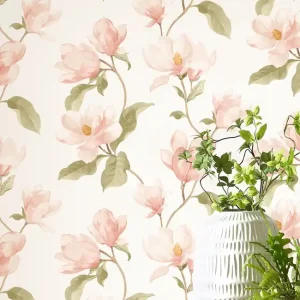 Tapete Magnolia Rosa - Weiche Vliesoberfläche mit präzisem Digitaldruck großformatiger Magnolienblüten Top-Angebot