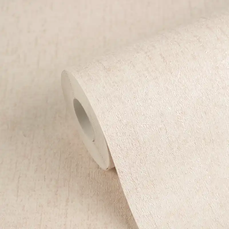 Zertifiziert Tapete Clay Beige - Helle Unitapete auf Vlies mit Glanzeffekten
