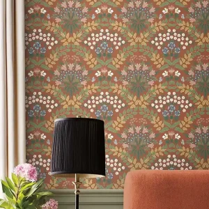 Heißes Angebot Tapete Brambely Rostrot - Matte Vliestapete mit fein detailliertem floralen Motiv