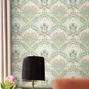 Top-Angebot Tapete Brambely Beige - Reine Vliestapete mit floralem Ornament