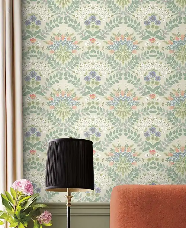 Top-Angebot Tapete Brambely Beige - Reine Vliestapete mit floralem Ornament