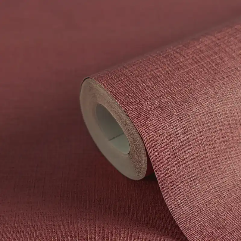 Geprüft Tapete Velina Bordeaux - Textile Optik in eleganter Farbgebung