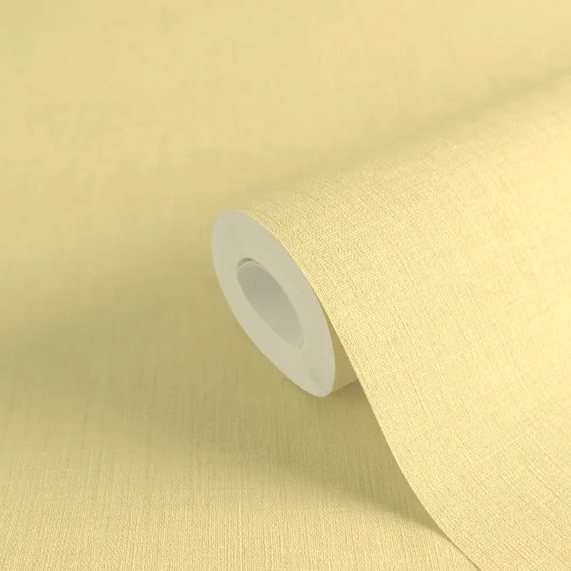 Ausverkauf Tapete Candor Hellgelb - Textile Gewebestruktur auf Vliestapete