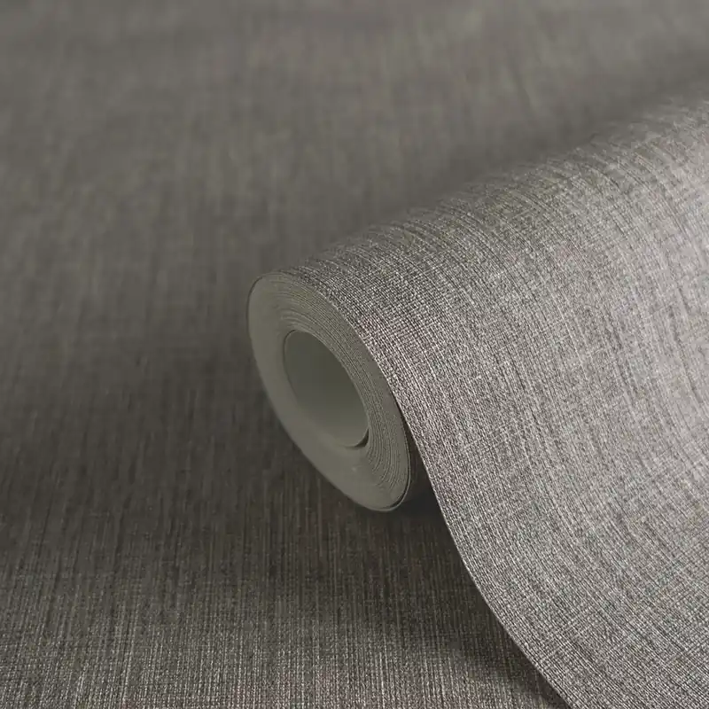 Knallerangebot Tapete Core Braun - Schraffierte Gewebestruktur Ton-in-Ton