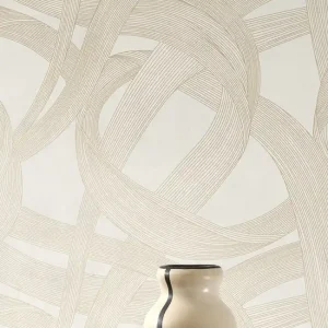 Rabatt Tapete Looping Creme Metallics