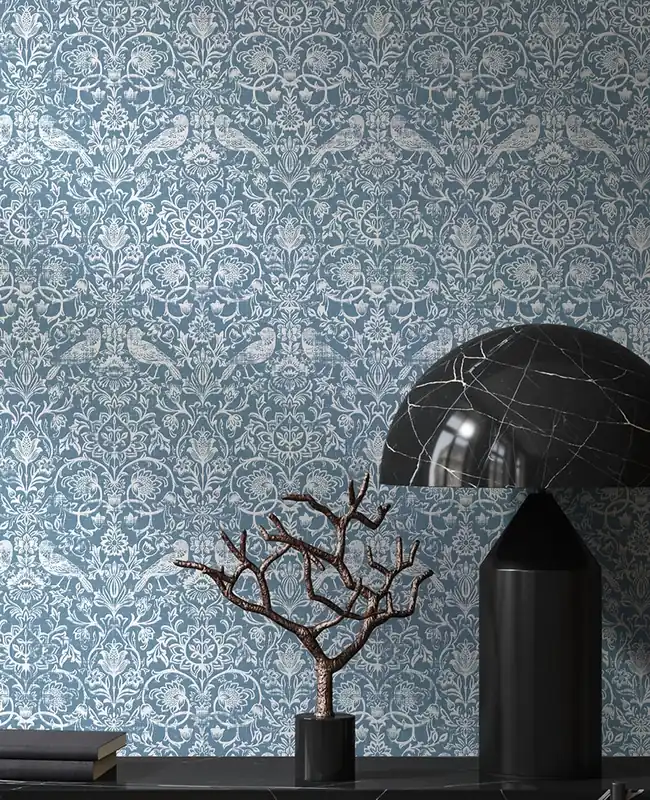 Billig Tapete Rosewell Blau