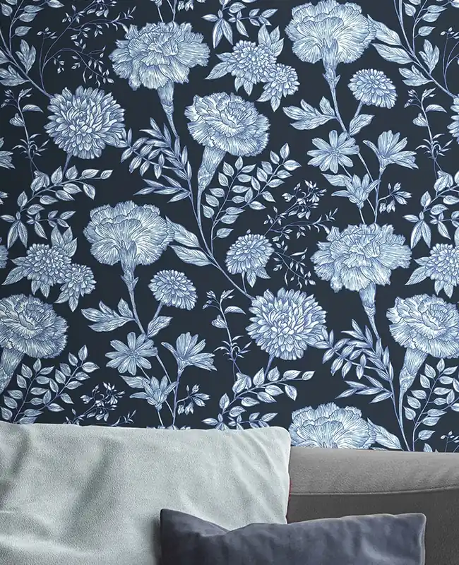 Tapete Clove Blau Geprüft