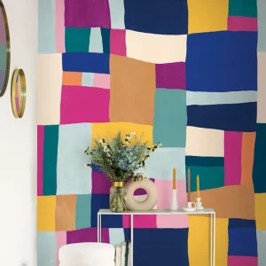Top-Seller Wandbild Patchwork Violett