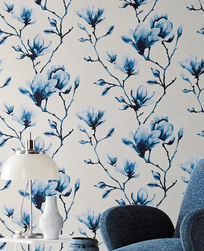 Tapete Magnolie Blau Neuheit