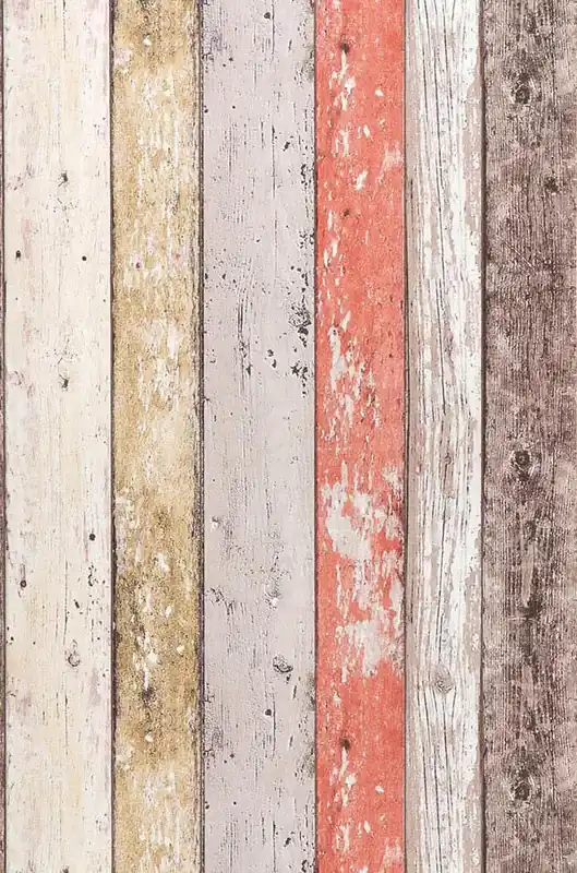 Zertifiziert Tapete Old Planks Blassrot