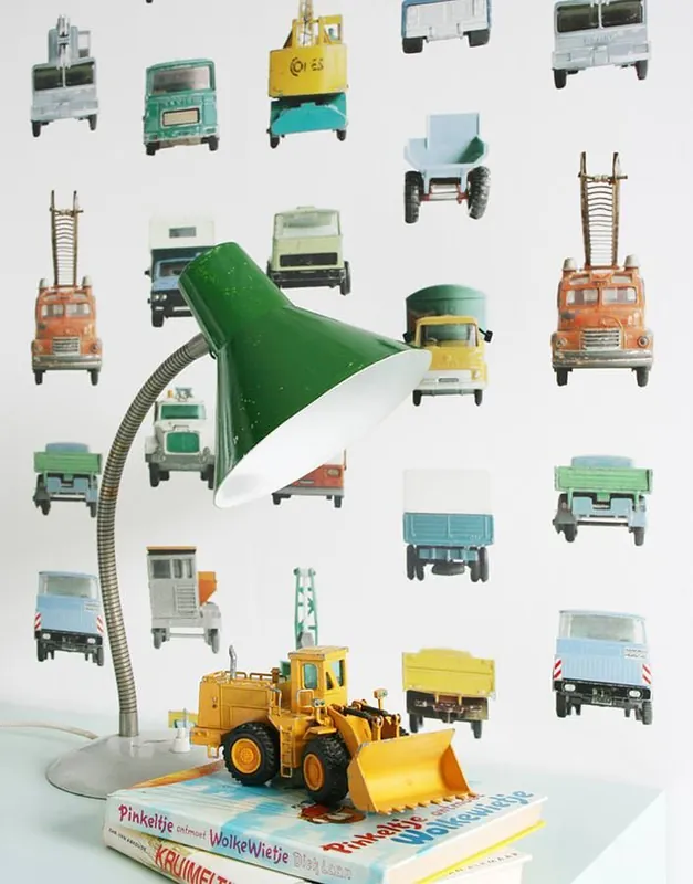 Tapete Work Vehicles Türkis Online Kaufen