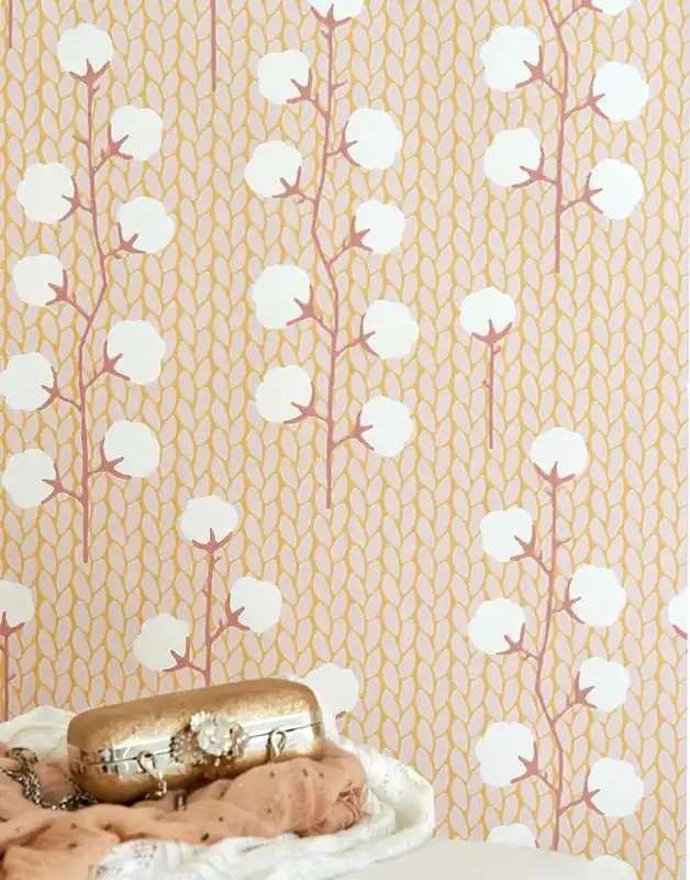 Neuheit Tapete Sweet Cotton Honiggelb