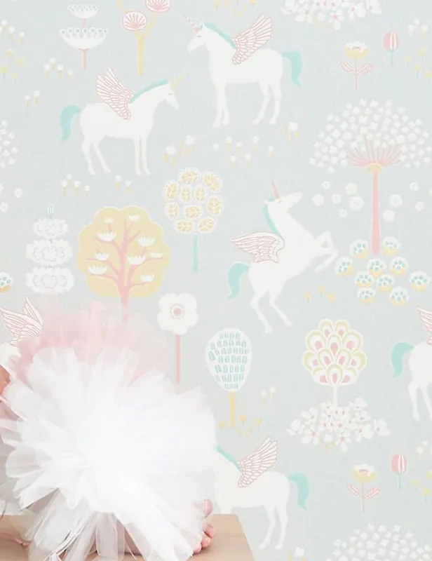 Sichere Zahlung Tapete True Unicorns Hellgrau