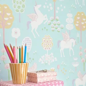 Tapete True Unicorns Hellgrün Wochenendangebot