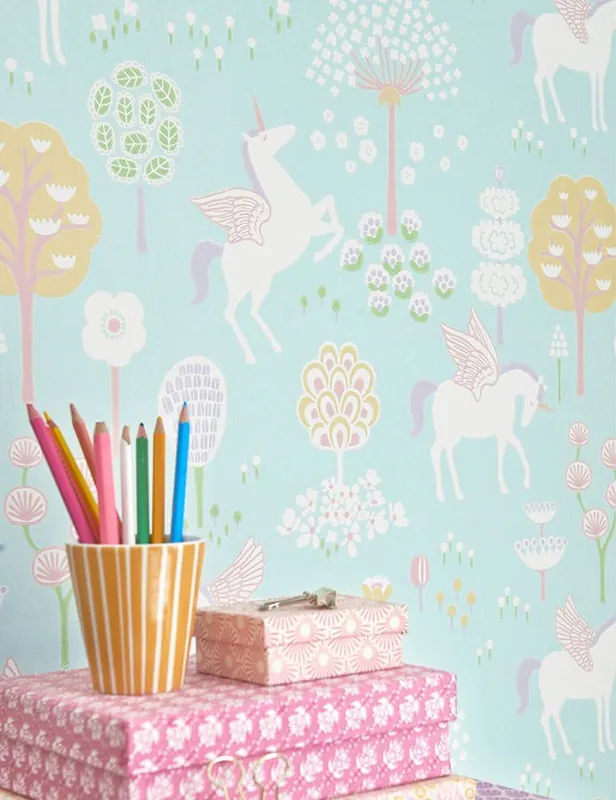 Tapete True Unicorns Hellgrün Wochenendangebot