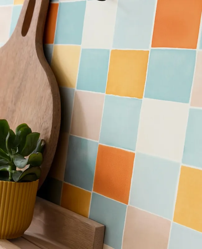 Billig Tapete Tiles Orange