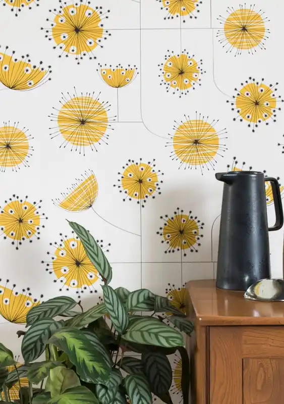 Günstig Tapete Dandelion Mobile Gelb