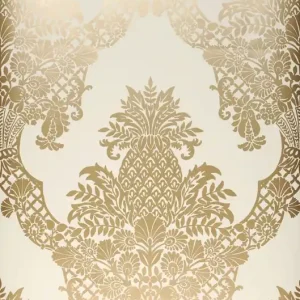 Tapete Pineapple Damask Perlgold Angebot