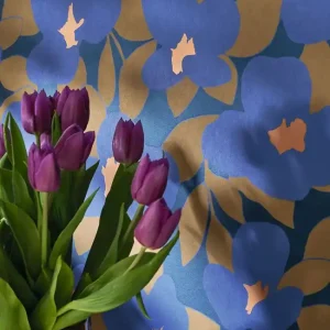 Neu Im Sortiment Tapete Thalie Blau