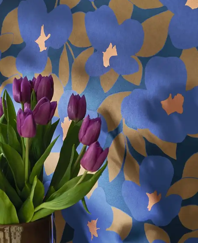 Neu Im Sortiment Tapete Thalie Blau