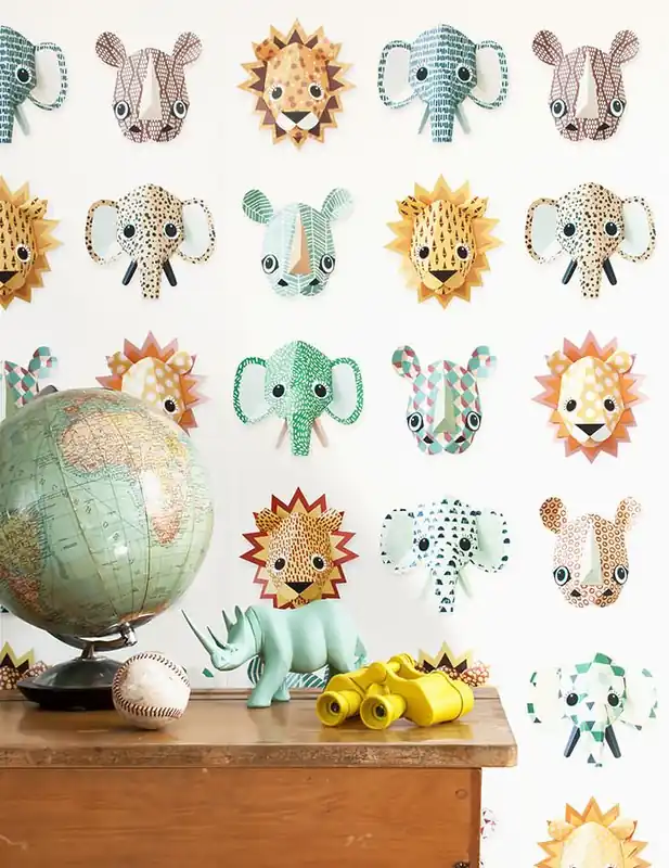 Tapete Wild Animals Gelb Expressversand