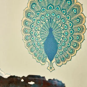 Top-Preis Tapete Peacock Style Perlgold