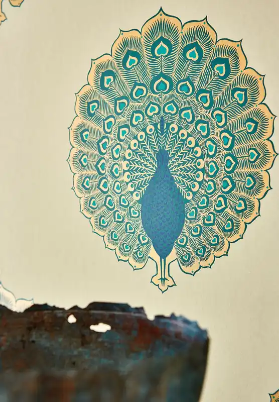 Top-Preis Tapete Peacock Style Perlgold