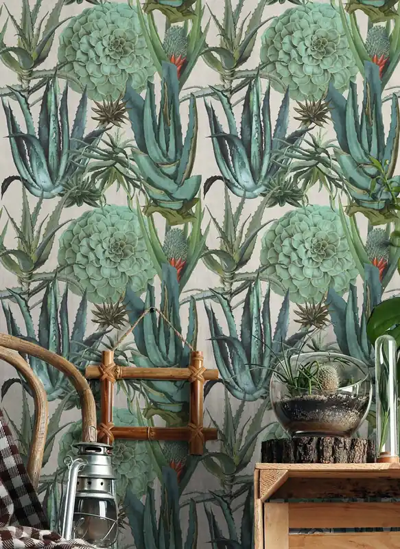 Wandbild Succulentus Grauweiss Ausverkauf
