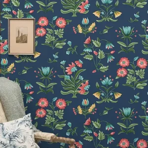 Selbstklebende Tapete Heirloom Floral Dunkelblau Top-Seller