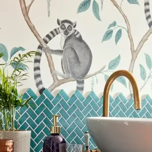 Super-Preis Tapete Lemur Blau