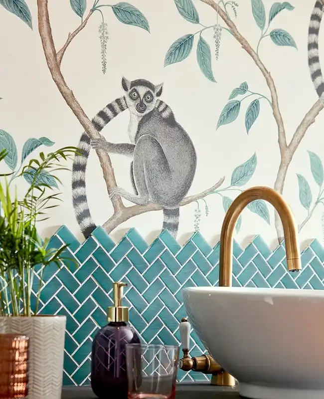 Super-Preis Tapete Lemur Blau
