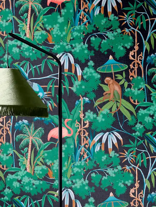 Tapete Curious Jungle Blau Meistverkauft