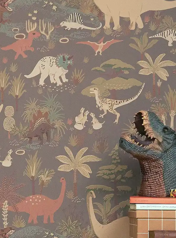 Tapete Dinosaur Vibes Grauviolett Preisknaller