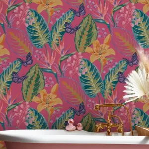 Abverkauf Selbstklebende Tapete Exotic Escape Pink