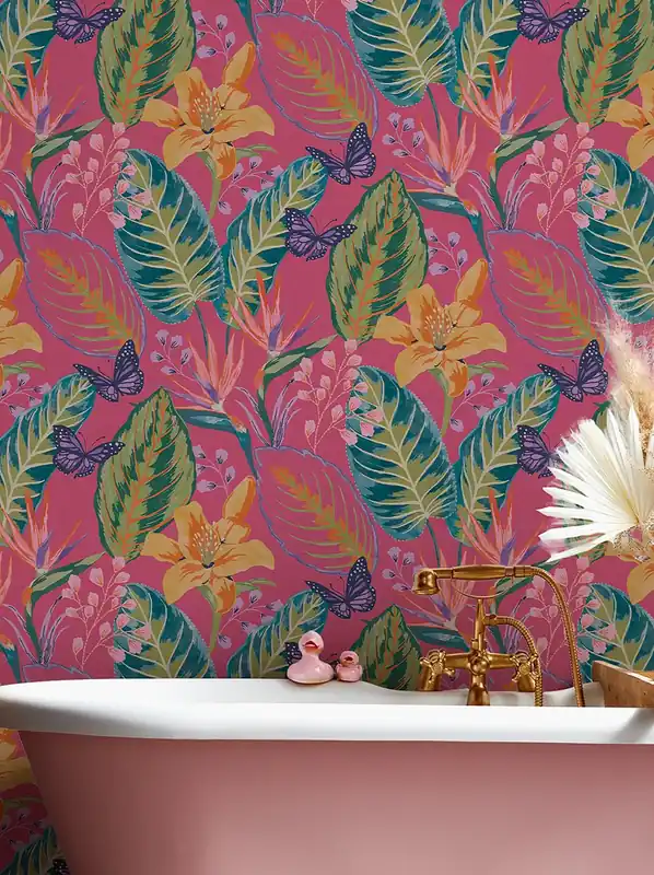 Abverkauf Selbstklebende Tapete Exotic Escape Pink