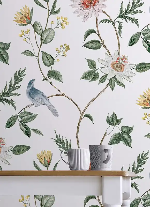 Tapete Garden Serenade Weiss Abverkauf