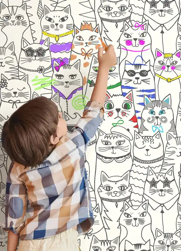 Direkt Vom Hersteller Tapete Colour - Me Cats Weiss