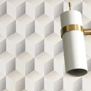 Markenware Tapete Cuboid Weiß