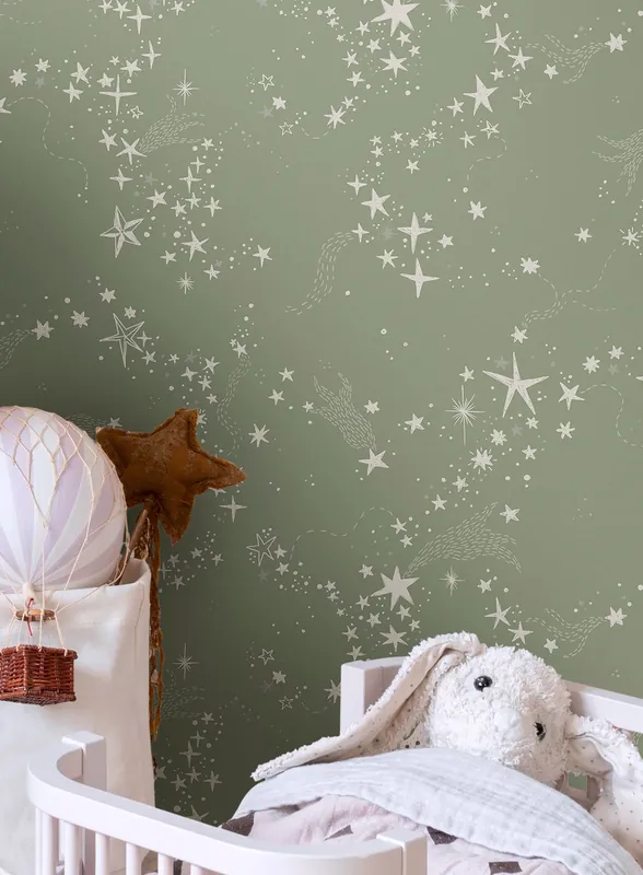 Tapete Falling Stars Grüngrau Saisonangebot