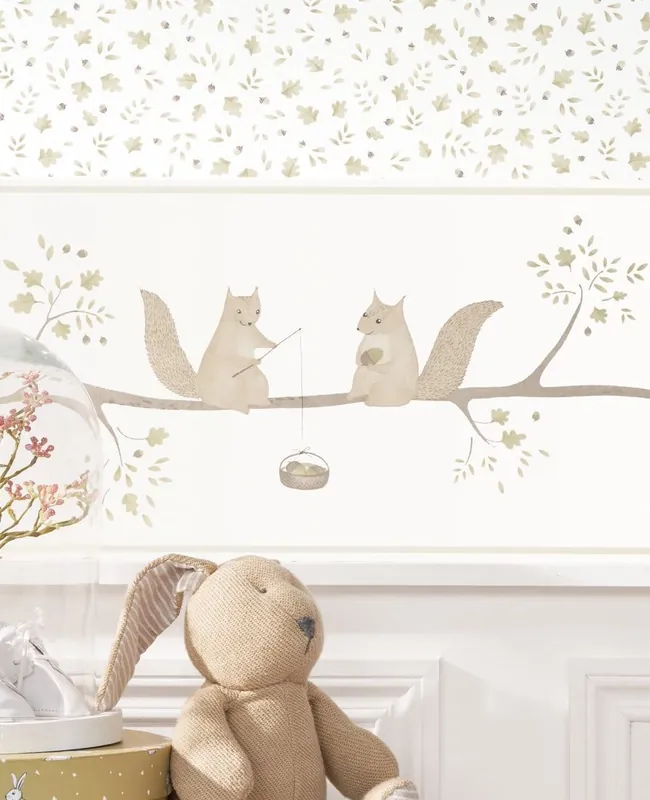 Bordüre Eichhörnchen Beige Super-Preis