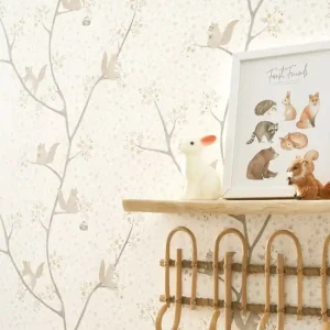 Nur Heute Tapete Hörnchen Beige