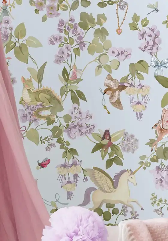 Tapete Fairy Meadow Hellblau Markenprodukt