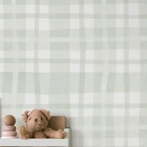 Tapete Pastel Plaid Blassolivgrün Garantierte Lieferung