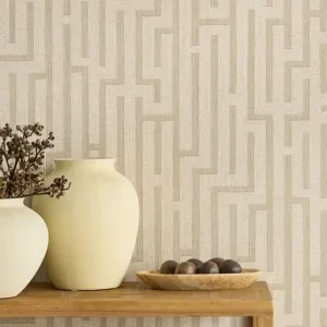 Versand Am Gleichen Tag Tapete Woven Line Labyrinth Hellgraubeige